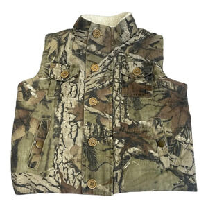 Outdoor Habitat Cotton Green Camouflage Hunting Camping Zip Vest Toddler Size 3T